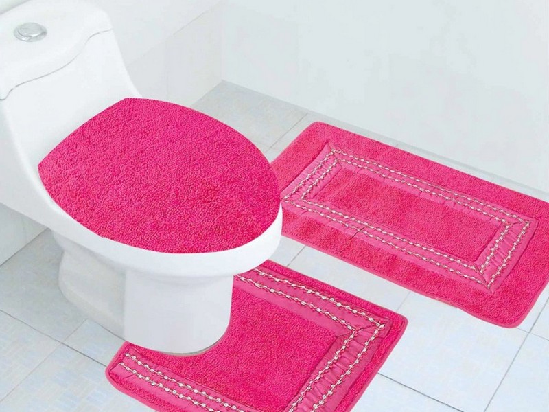 Pink Bathroom Rugs Sets