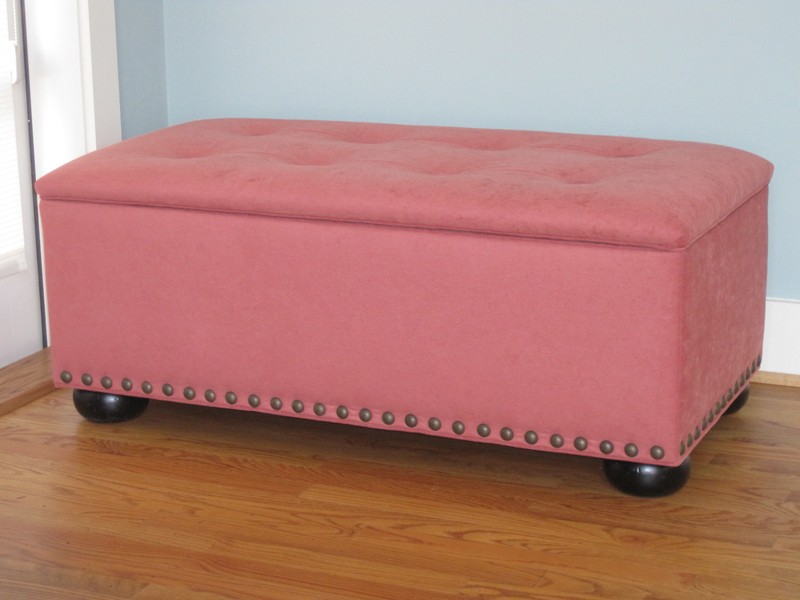 Pink Storage Ottoman