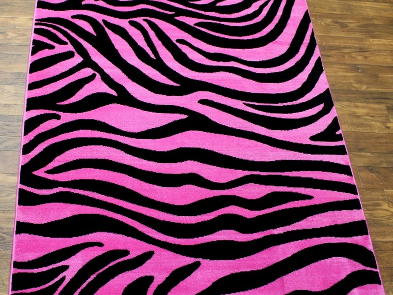 Pink Zebra Print Rug