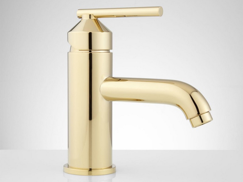 Polished Brass Bathroom Faucets Single Handle