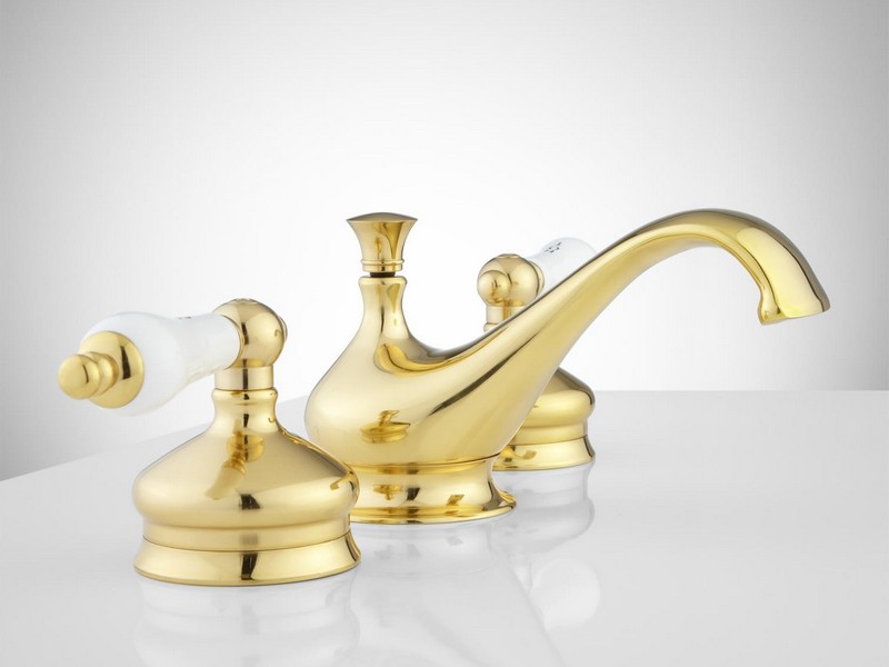 Polished Brass Bathroom Faucets Widespread