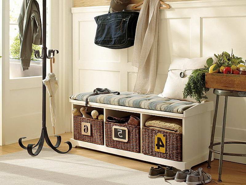 Pottery Barn Entryway Bench And Shelf