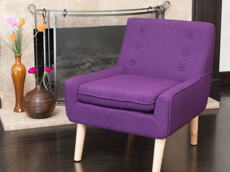 Purple Accent Chair With Ottoman