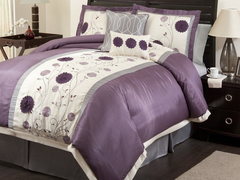 Purple And Grey King Size Bedding