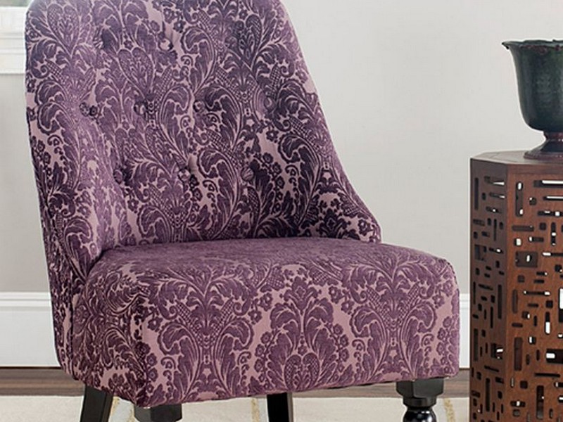 Purple Armless Accent Chair