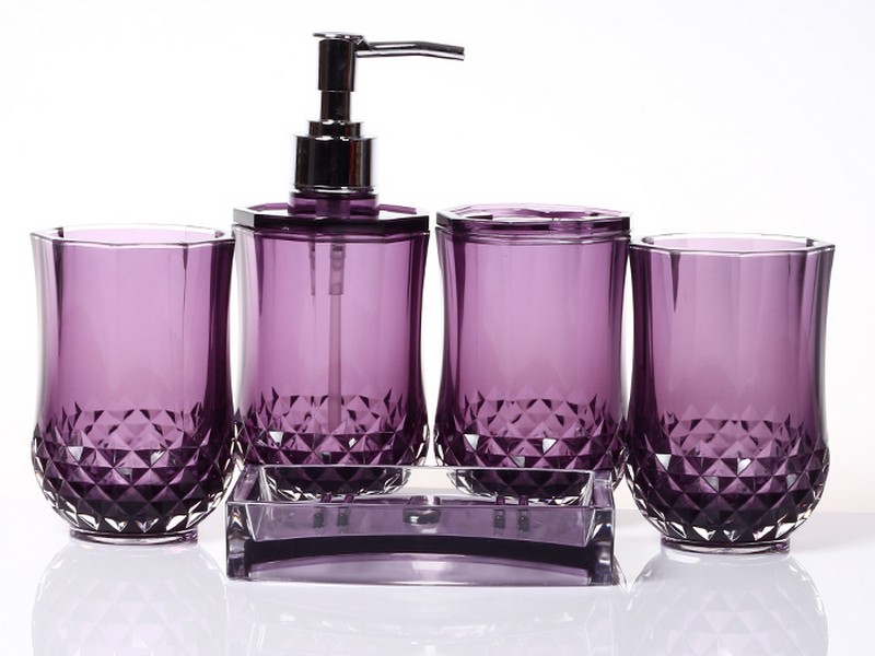 Purple Bathroom Accessories Set