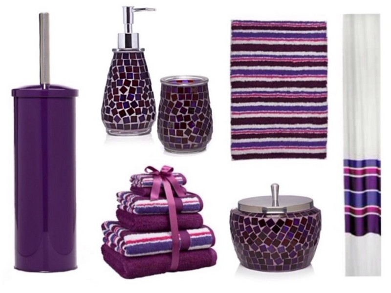 Purple Mosaic Bathroom Accessories