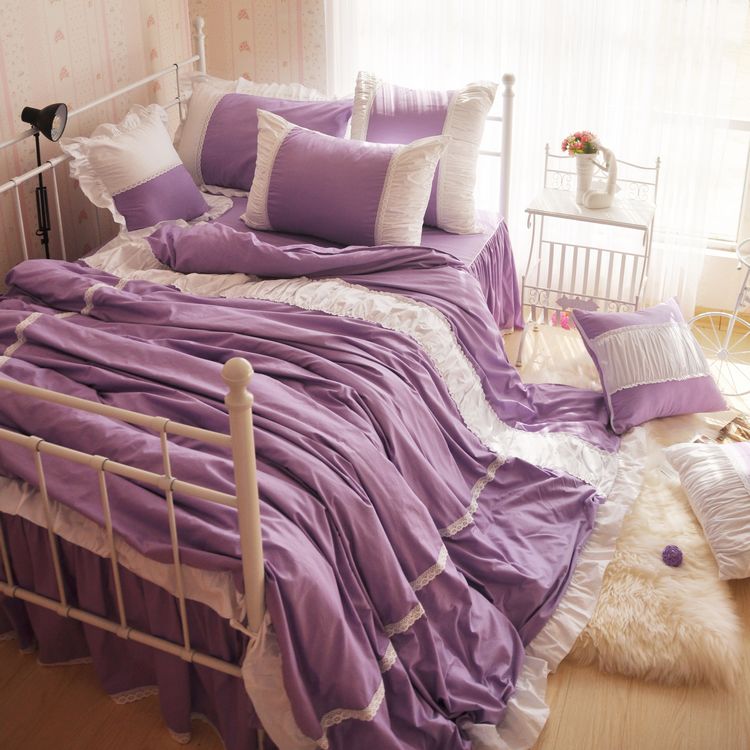 Purple Ruffle Twin Bedding