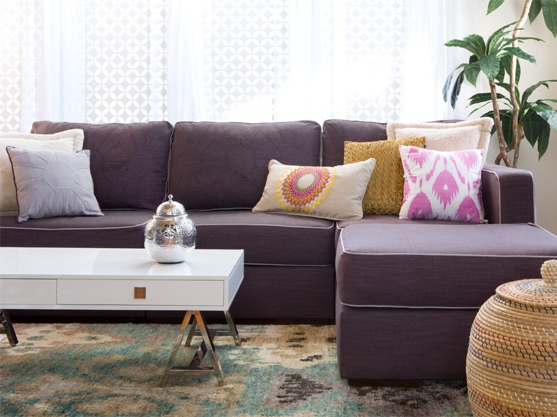 Purple Sectional Sofa Chaise