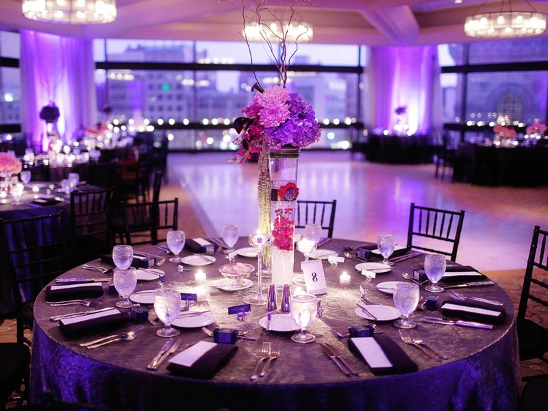 Purple Table Linens For Weddings