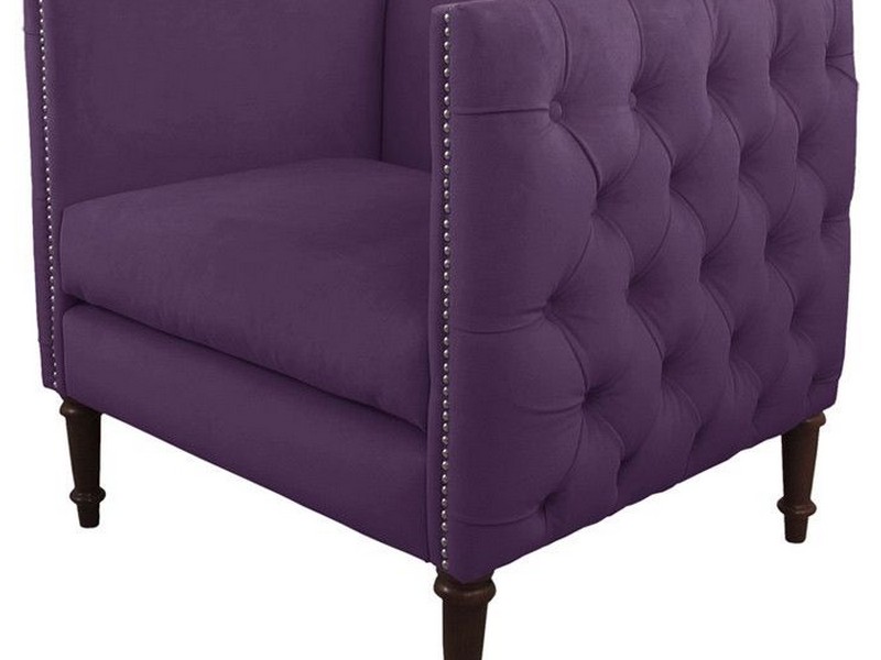 Purple Tufted Accent Chair