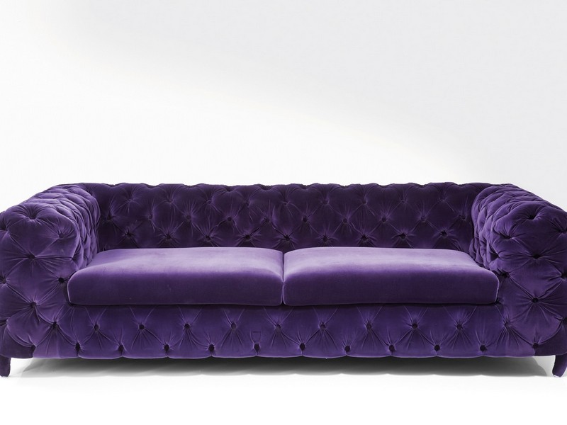 Purple Tufted Sofa