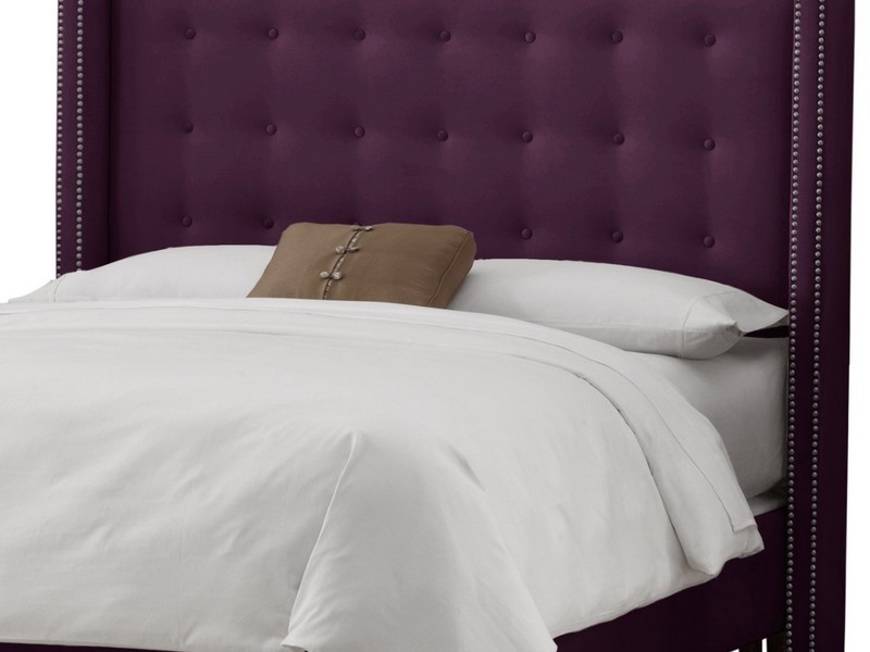 Purple Velvet Tufted Headboard