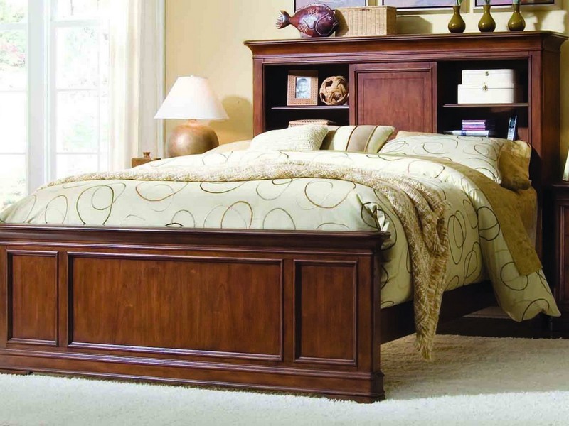 Queen Bed With Bookcase Headboard