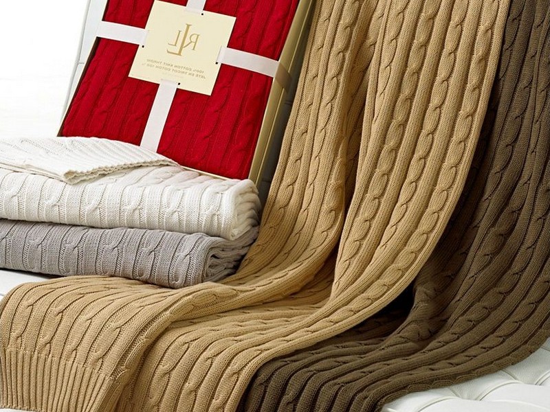 Ralph Lauren Cable Knit Throw Blanket