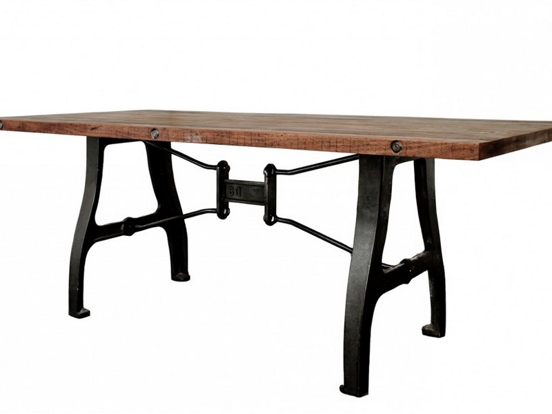 Reclaimed Wood And Iron Dining Table