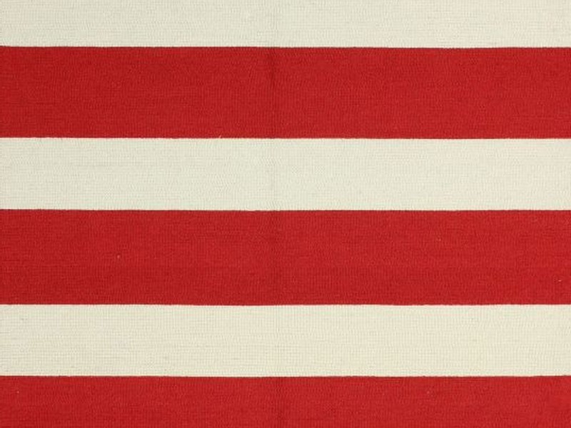 Red And White Striped Rug