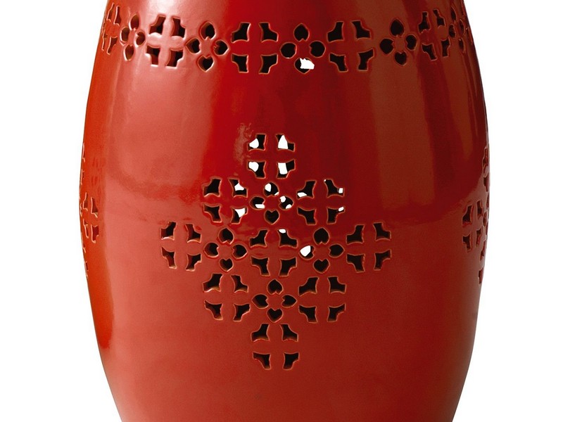 Red Garden Stool