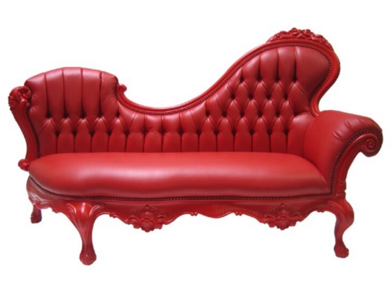 Red Leather Chaise Lounge