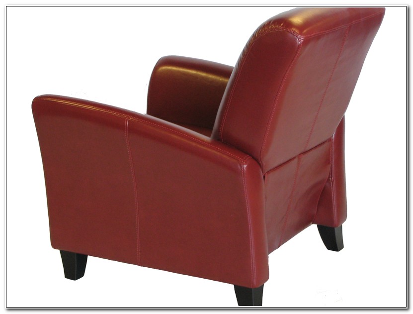 Red Leather Club Chair Recliner