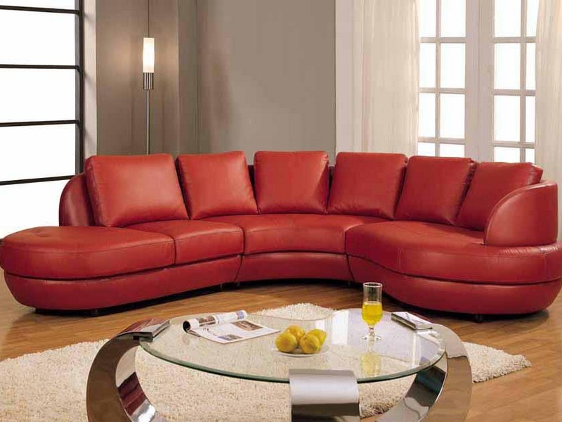 Red Leather Sectional Couch