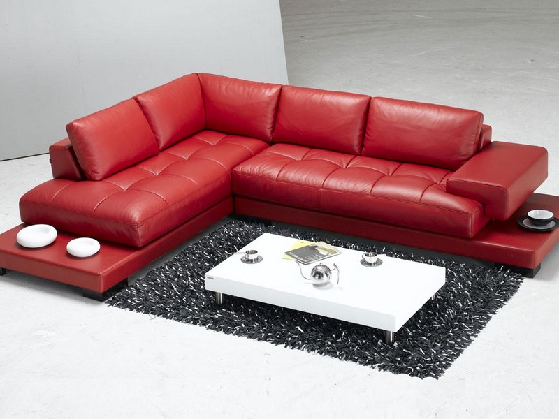 Red Leather Sofa Sectional