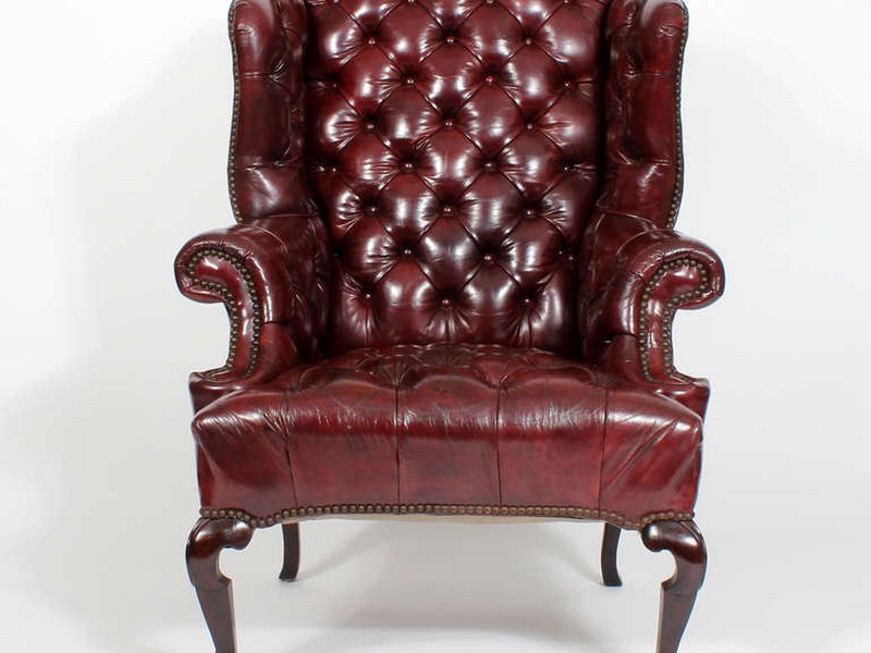 Red Leather Wingback Chair