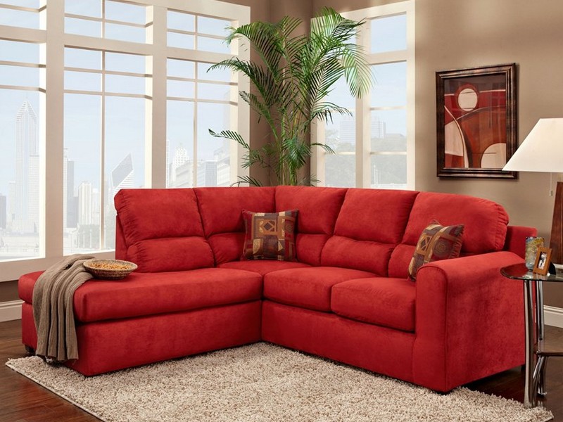 Red Reclining Sofa Microfiber