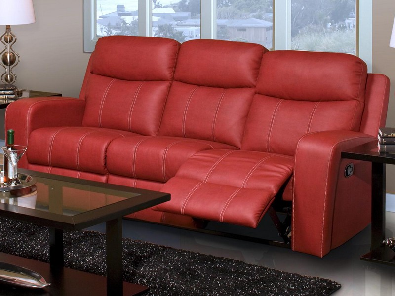 Red Reclining Sofa