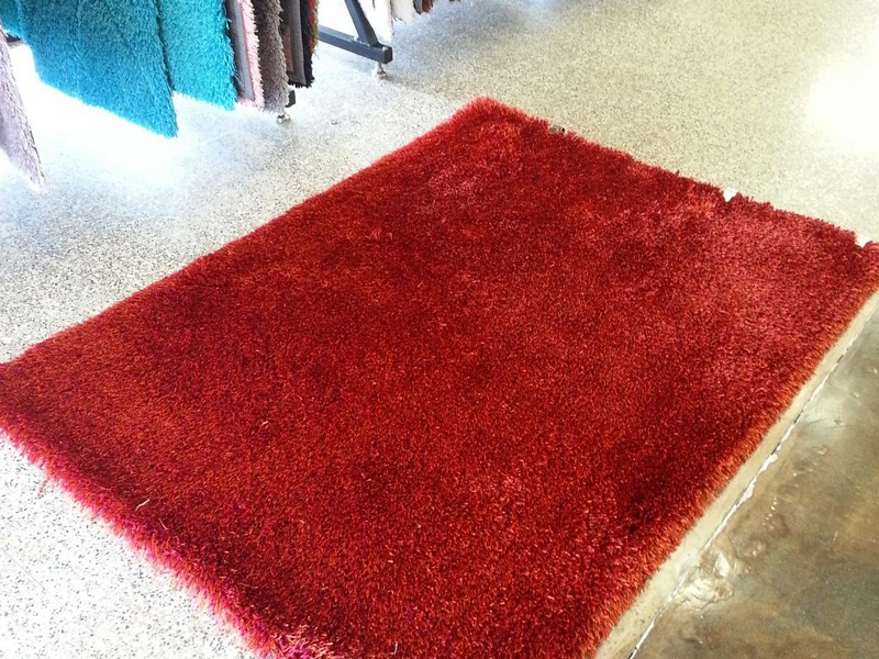 Red Shag Area Rug