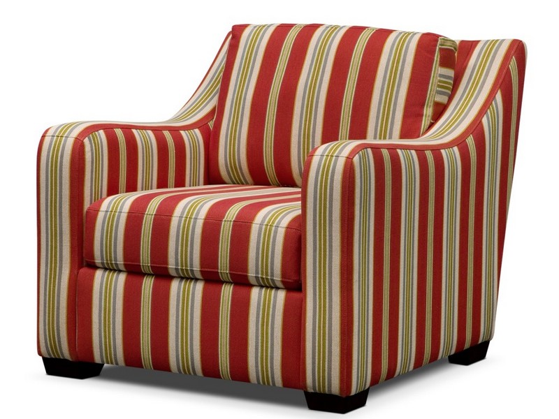 Red Striped Accent Chair