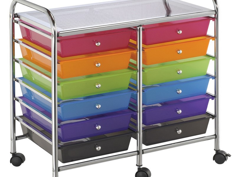 Rolling Storage Cart With Drawers