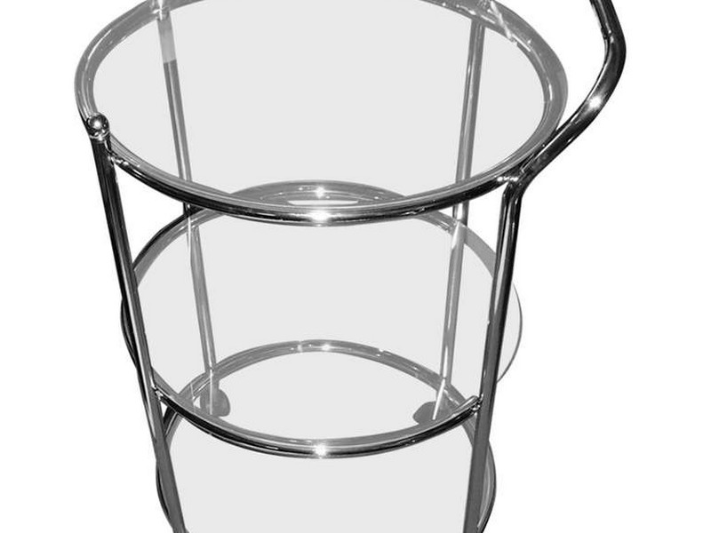 Round Chrome Bar Cart