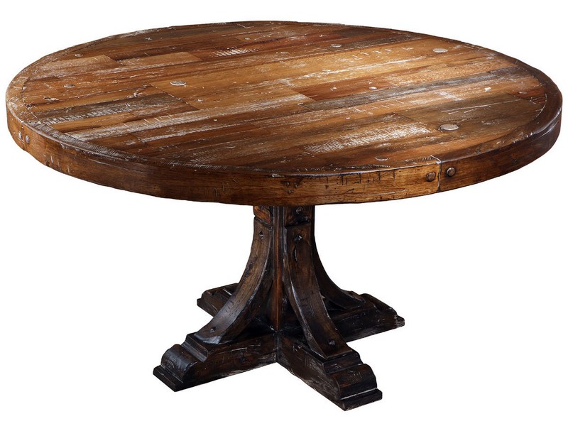 Round Distressed Dining Table