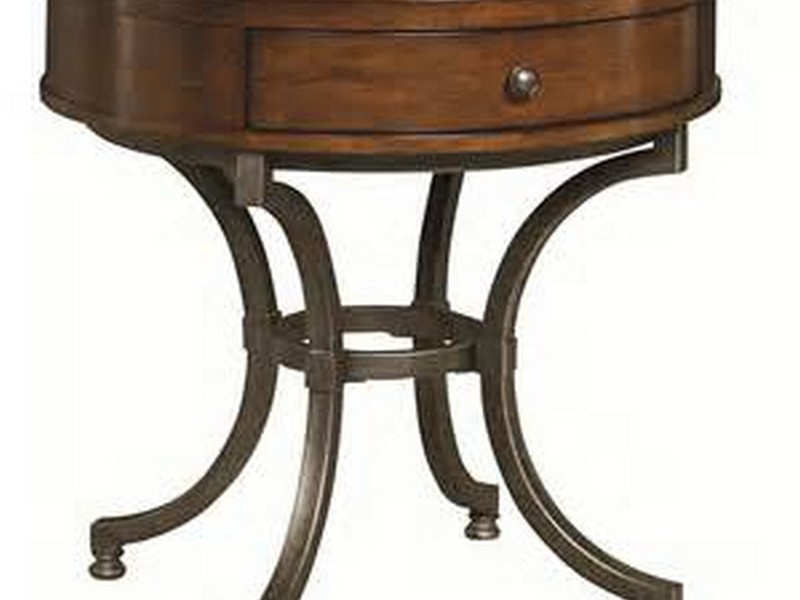 Round End Table With Drawer