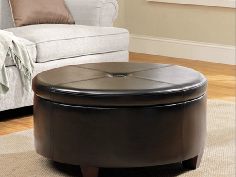 Round Ottoman With Storage