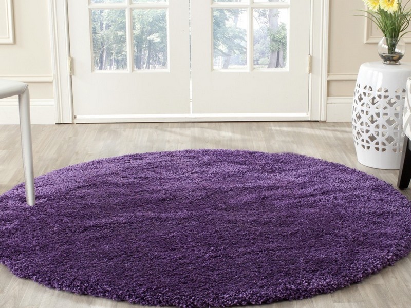 Round Purple Rug