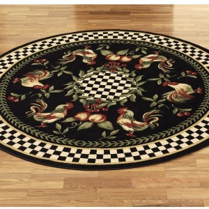 Round Rooster Kitchen Rugs