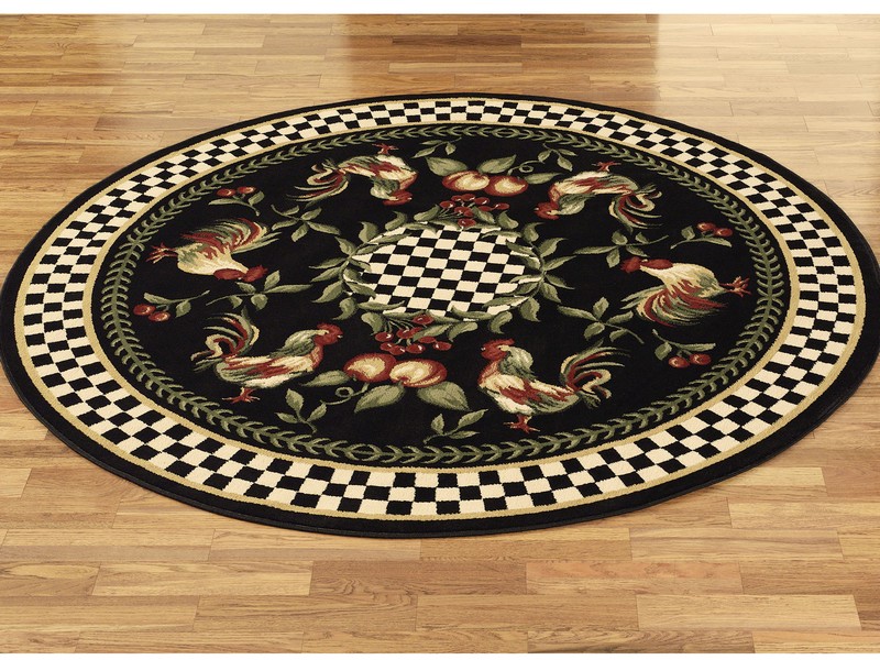 Round Rooster Kitchen Rugs