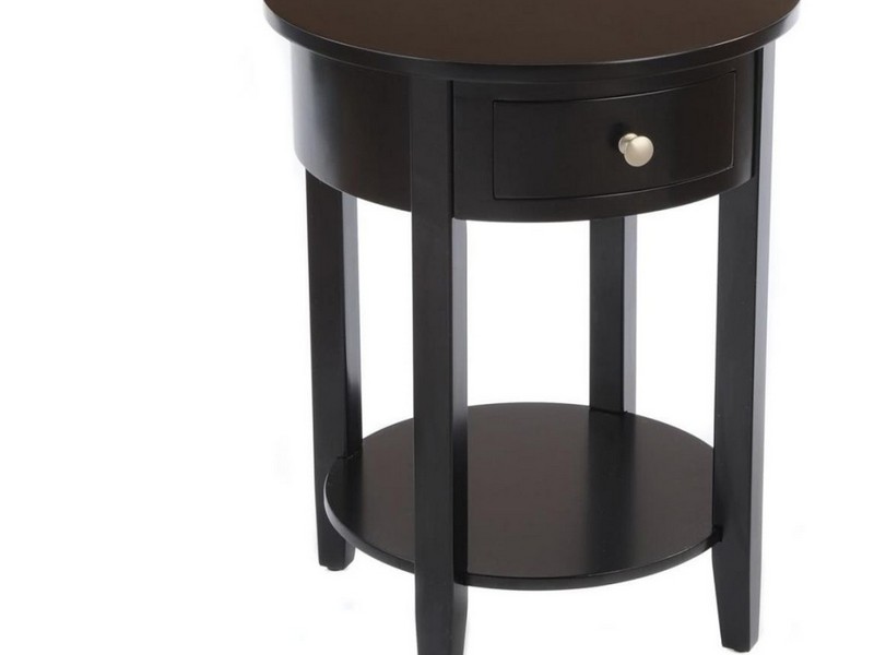 Round Side Table With Drawer