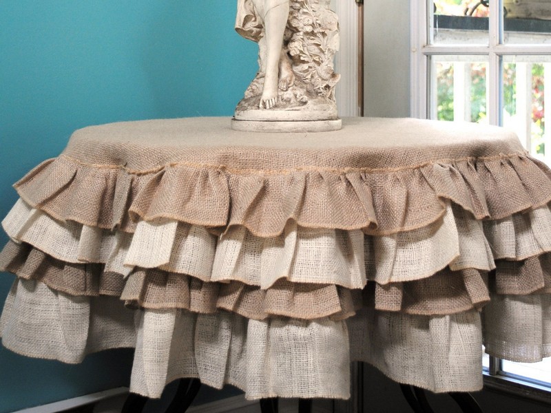 Ruffled Burlap Table Skirt