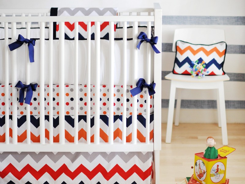 Rugby Stripe Crib Bedding