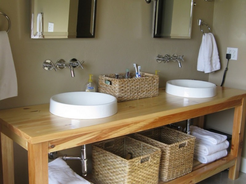 Rustic Bathroom Mirror With Shelf