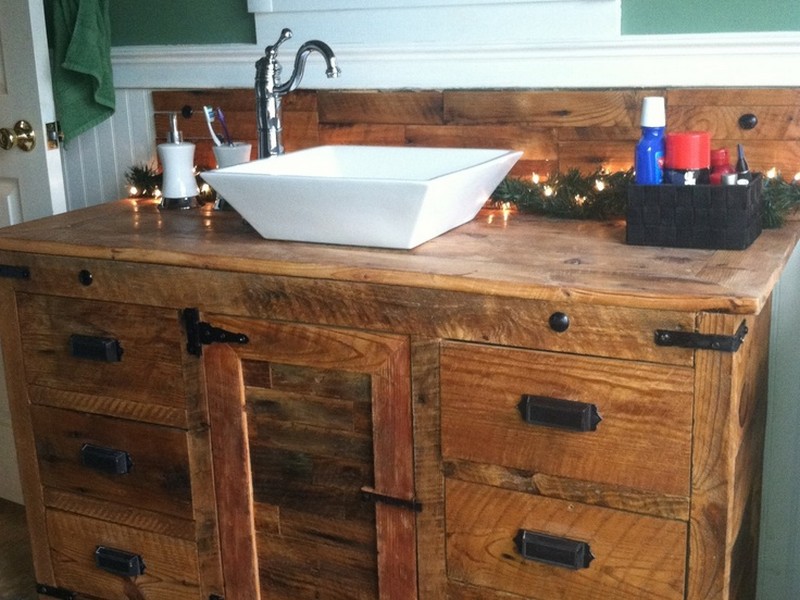 Rustic Bathroom Vanity With Vessel Sink