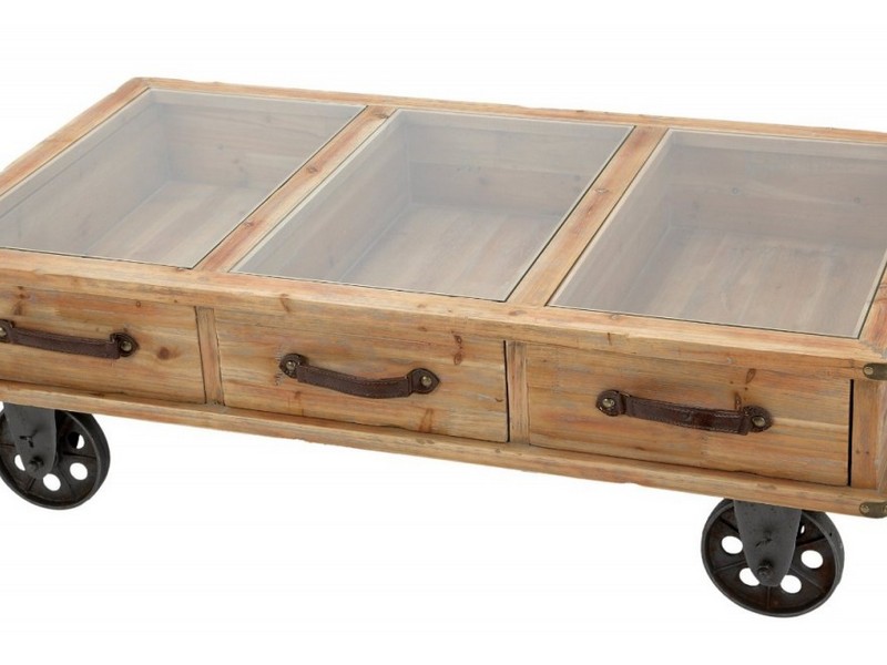 Rustic Coffee Table On Casters