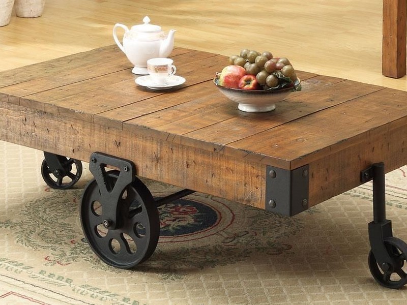 Rustic Coffee Table With Wheels