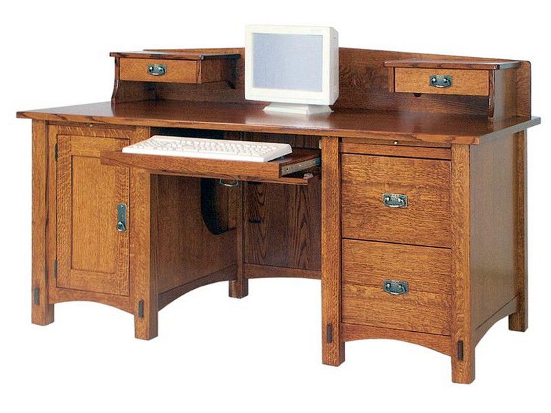 Rustic Corner Desk With Hutch