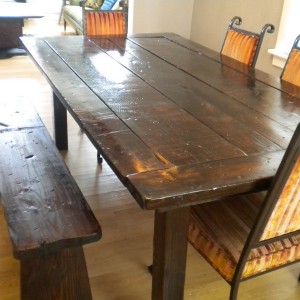 Rustic Kitchen Table With Bench Seating
