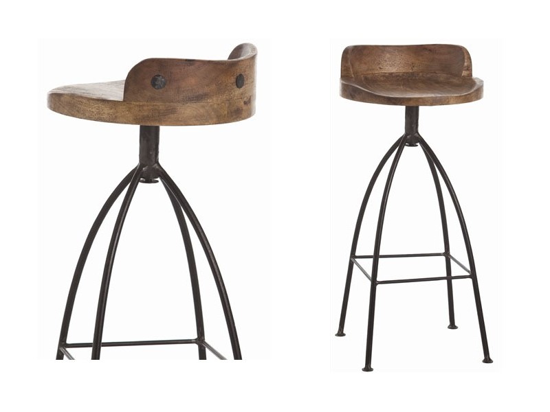 Rustic Metal And Wood Bar Stools