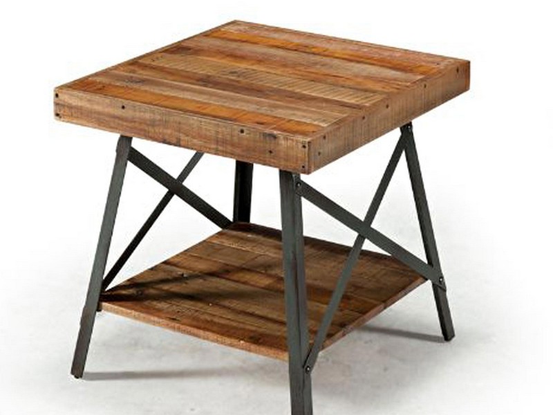 Rustic Metal And Wood End Tables